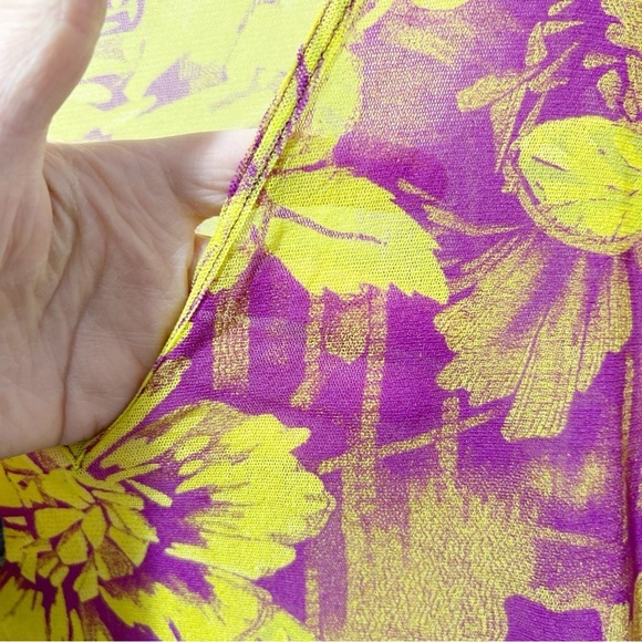 Jean Paul Gautier Soleil Mesh Swim Cover Up Size Large One Size Floral Purple - Picture 14 of 16
